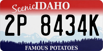 ID license plate 2P8434K
