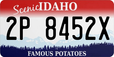 ID license plate 2P8452X