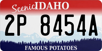 ID license plate 2P8454A