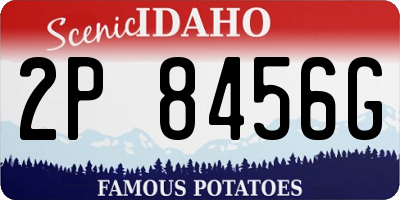 ID license plate 2P8456G