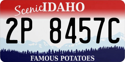 ID license plate 2P8457C