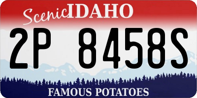 ID license plate 2P8458S