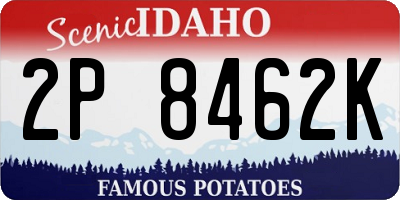 ID license plate 2P8462K