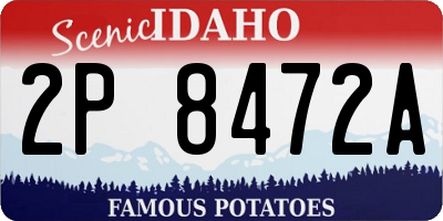 ID license plate 2P8472A