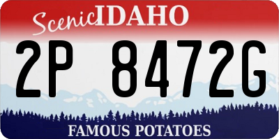 ID license plate 2P8472G
