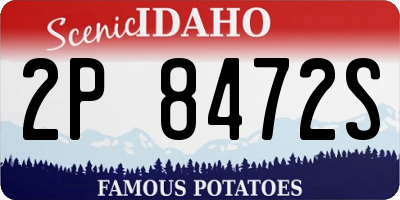 ID license plate 2P8472S