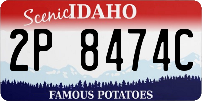 ID license plate 2P8474C