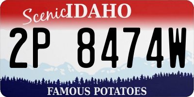 ID license plate 2P8474W