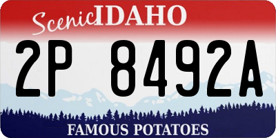 ID license plate 2P8492A