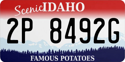 ID license plate 2P8492G