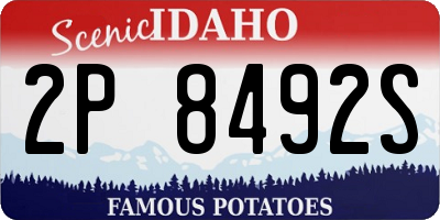 ID license plate 2P8492S