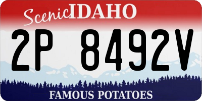 ID license plate 2P8492V