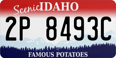 ID license plate 2P8493C
