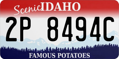 ID license plate 2P8494C