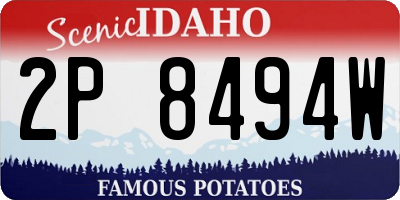 ID license plate 2P8494W