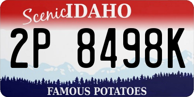 ID license plate 2P8498K