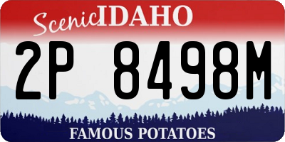 ID license plate 2P8498M