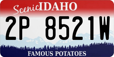 ID license plate 2P8521W