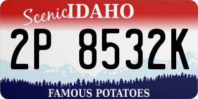 ID license plate 2P8532K
