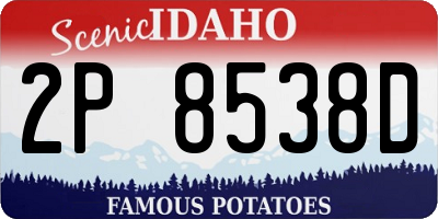 ID license plate 2P8538D