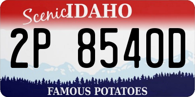 ID license plate 2P8540D