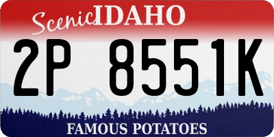 ID license plate 2P8551K