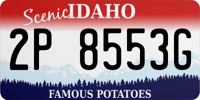 ID license plate 2P8553G