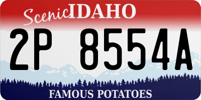ID license plate 2P8554A