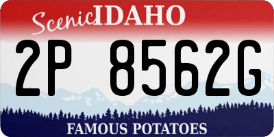 ID license plate 2P8562G