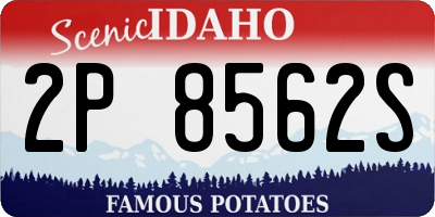 ID license plate 2P8562S