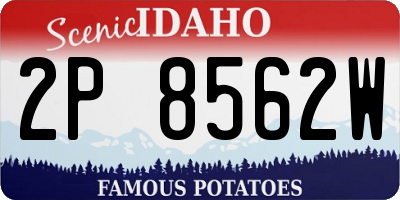 ID license plate 2P8562W