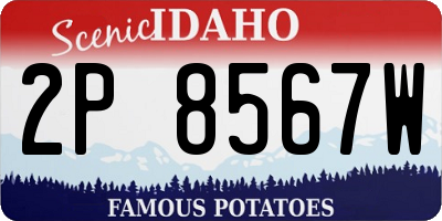 ID license plate 2P8567W