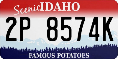 ID license plate 2P8574K