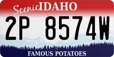 ID license plate 2P8574W