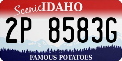 ID license plate 2P8583G