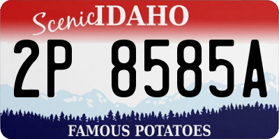 ID license plate 2P8585A