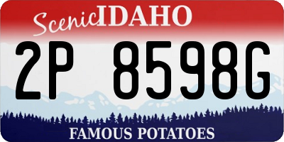 ID license plate 2P8598G