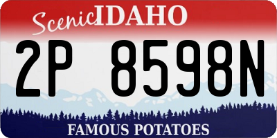 ID license plate 2P8598N