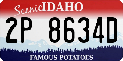 ID license plate 2P8634D