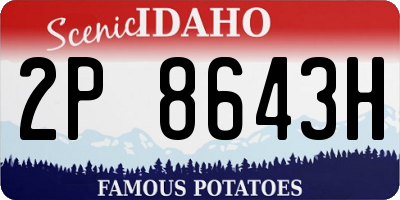 ID license plate 2P8643H
