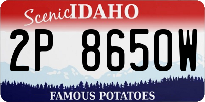 ID license plate 2P8650W
