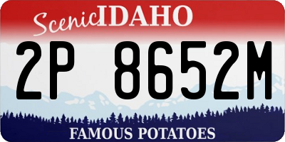 ID license plate 2P8652M