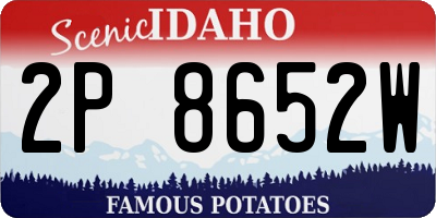 ID license plate 2P8652W