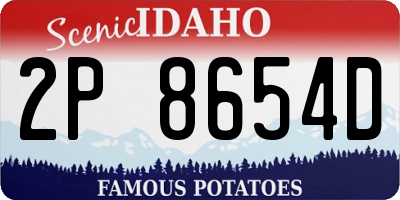 ID license plate 2P8654D