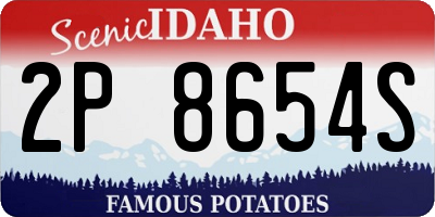 ID license plate 2P8654S