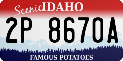ID license plate 2P8670A