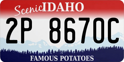 ID license plate 2P8670C