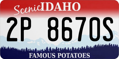 ID license plate 2P8670S