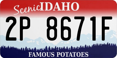 ID license plate 2P8671F