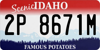 ID license plate 2P8671M